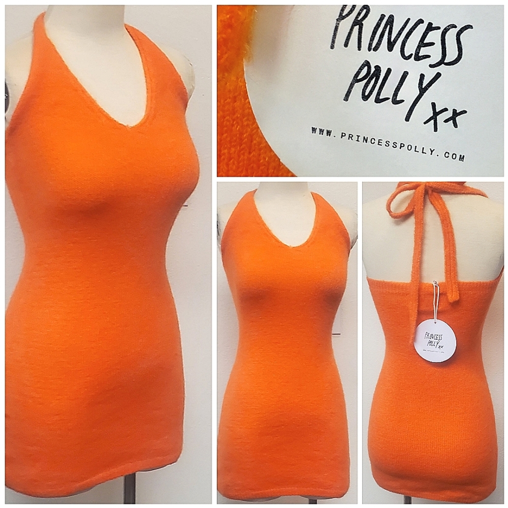Princess polly halter mini knit dress